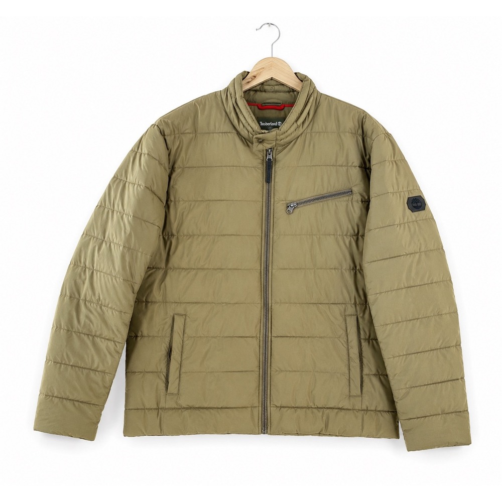 Michael Kors Mens XXL Olive Green Quilted Puffer Jacket Recycled Insulation Coat